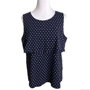 J. Crew Navy Polka Dot Blouse